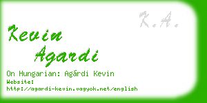 kevin agardi business card